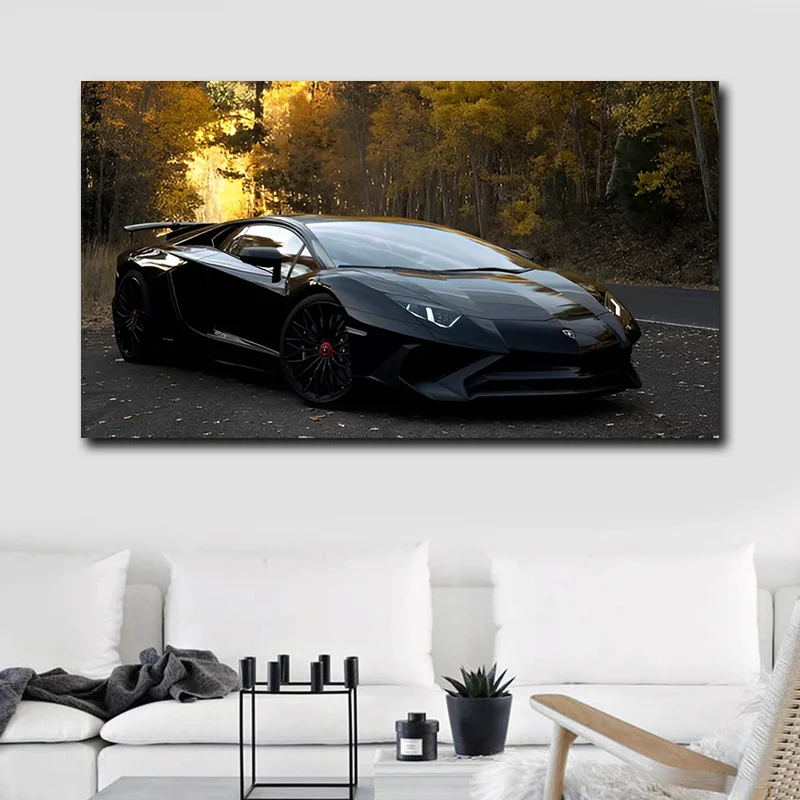 Wholesale Sports Car Canvas Painting Print Wall Art Car Wall Decor Boy Gift for Home Decoration