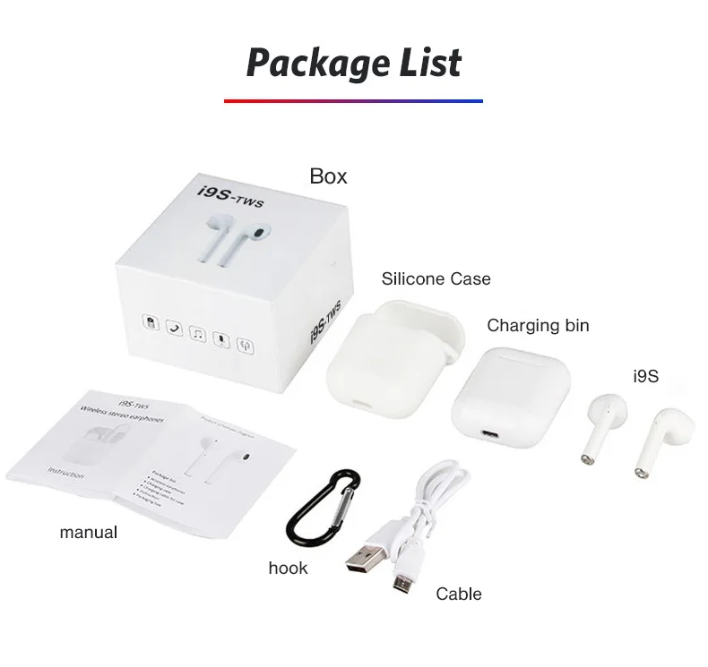 
2020 Handsfree Bluetooth wireless Earphones I9S I11 I12 I13 I15 TWS in ear with Charging Box For iphone For Huawei 