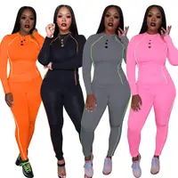 

New women fitness sporting two pieces set letter print turtleneck top leggings striped patchwork women tracksuits