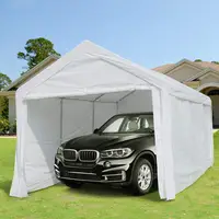 

10 x 20 ft Heavy Duty Carport Canopy Car Garage Shelter with Removable Sidewalls and Doors