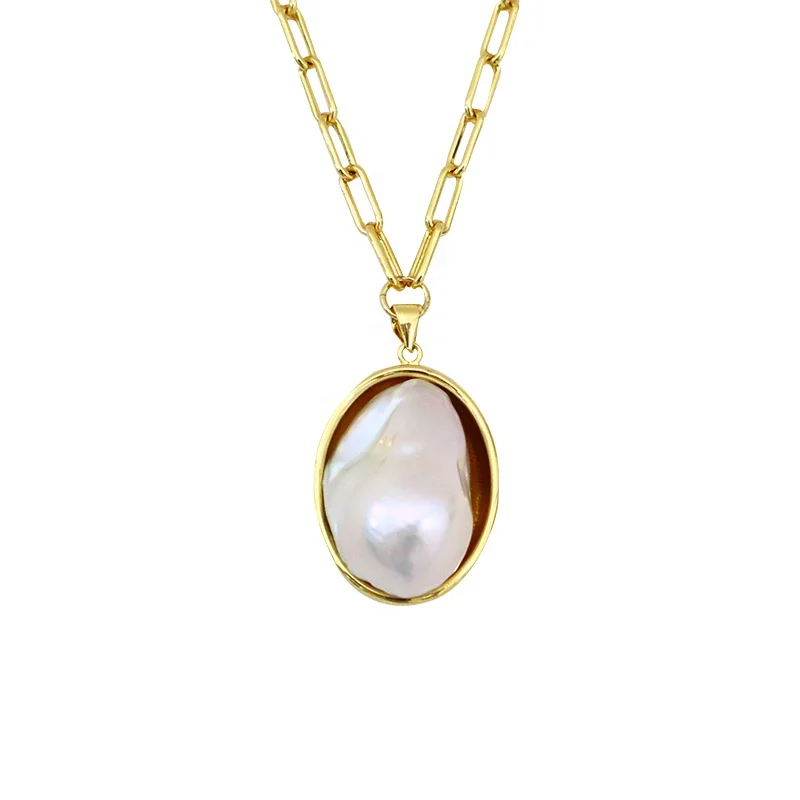 

2021 New style 14K Gold filled with Natural Freshwater Freshwater Baroque Pearl Necklace for Christmas