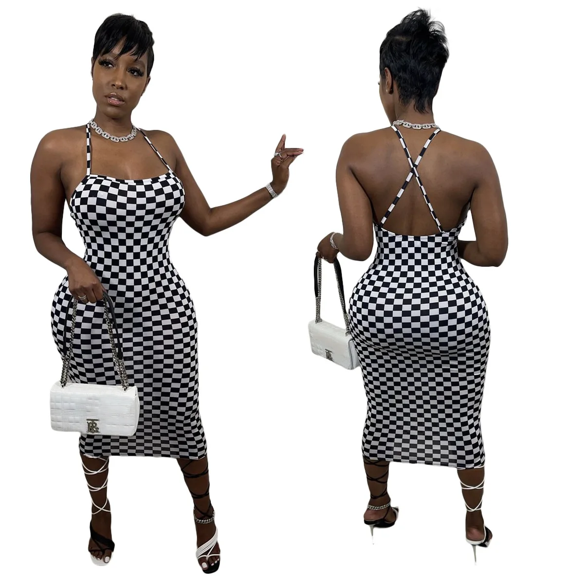 

N3157 Women's Clothes Trendy Ladies Sling Print Dress Casual Fashion Sexy Party Woman Dresses