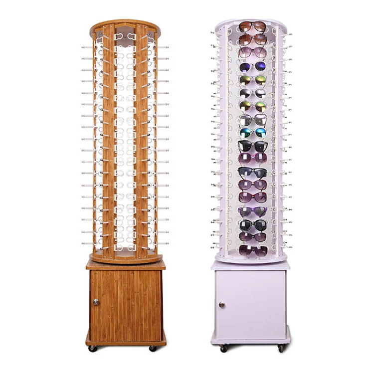 

Wholesale Factory Store Sunglasses Display Stand OEM Custom 108Pcs Board Rotating Eyeglasses Shelf Floor Glasses Display Rack, 2 colors