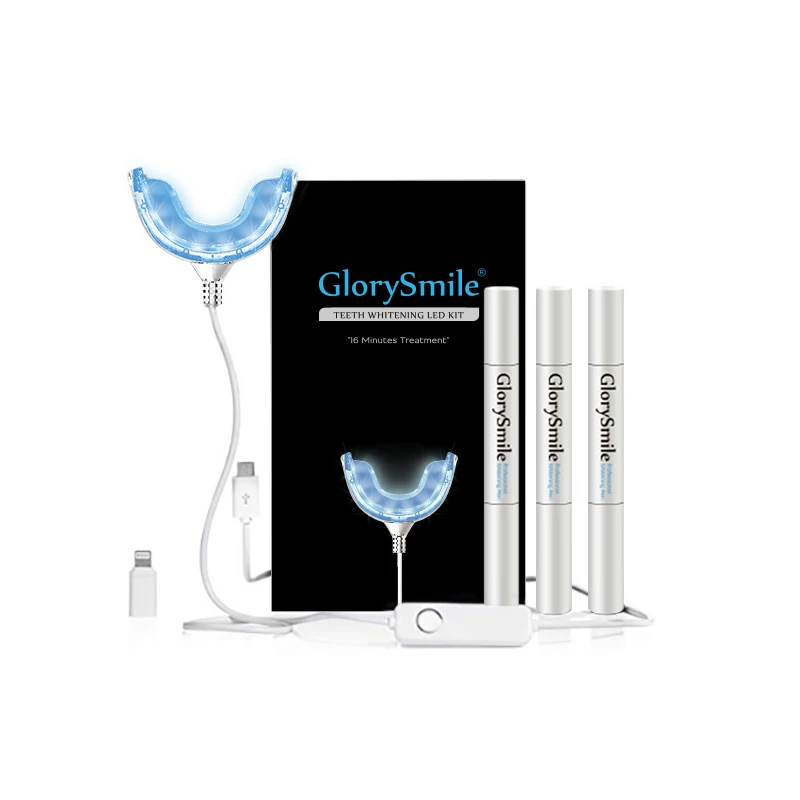 

CE Approved Snow White USB Teeth Whitening Led Light Kit Peroxide Home Teeth Whitening Kits Private logo