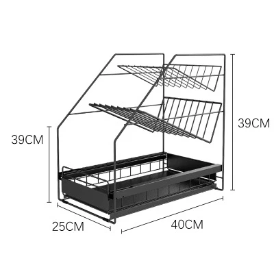 Wholesale 高品质金属铁水槽机架3层干燥碗架厨房储物架 黑色from M Alibaba Com