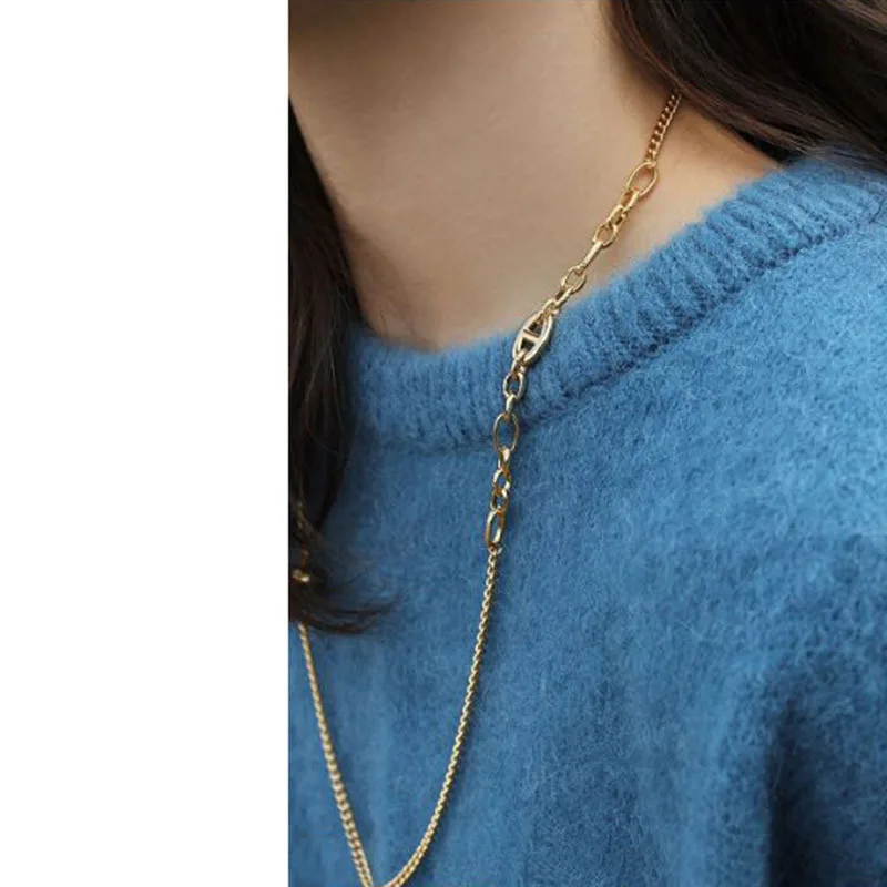

2021 Fashion 18k Gold Plated Stainless Steel Chunky Cuban Chain Choker Necklace
