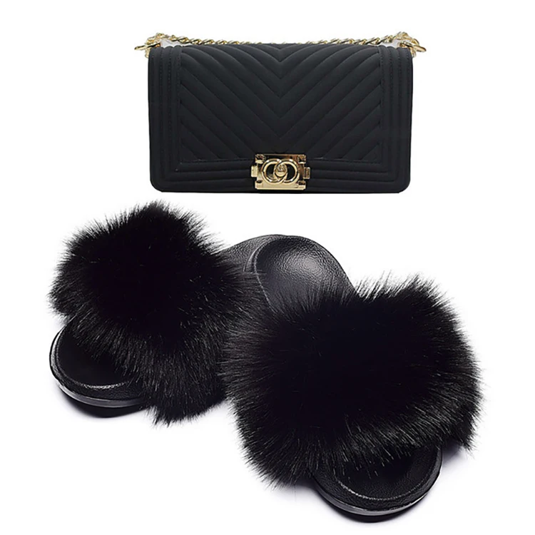

Colorful Eva Sole Slippers And Pvc Chain Bag Matching Slippers And Bags Set, Customized color