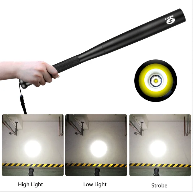 
SHENYU High Power Self Defence Strong Light Torch Police Security Baseball Bat Aluminum LED Flashlight 