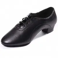 

Black Soft Boys Ballroom Pu Leather Latin Dance Shoes For Men