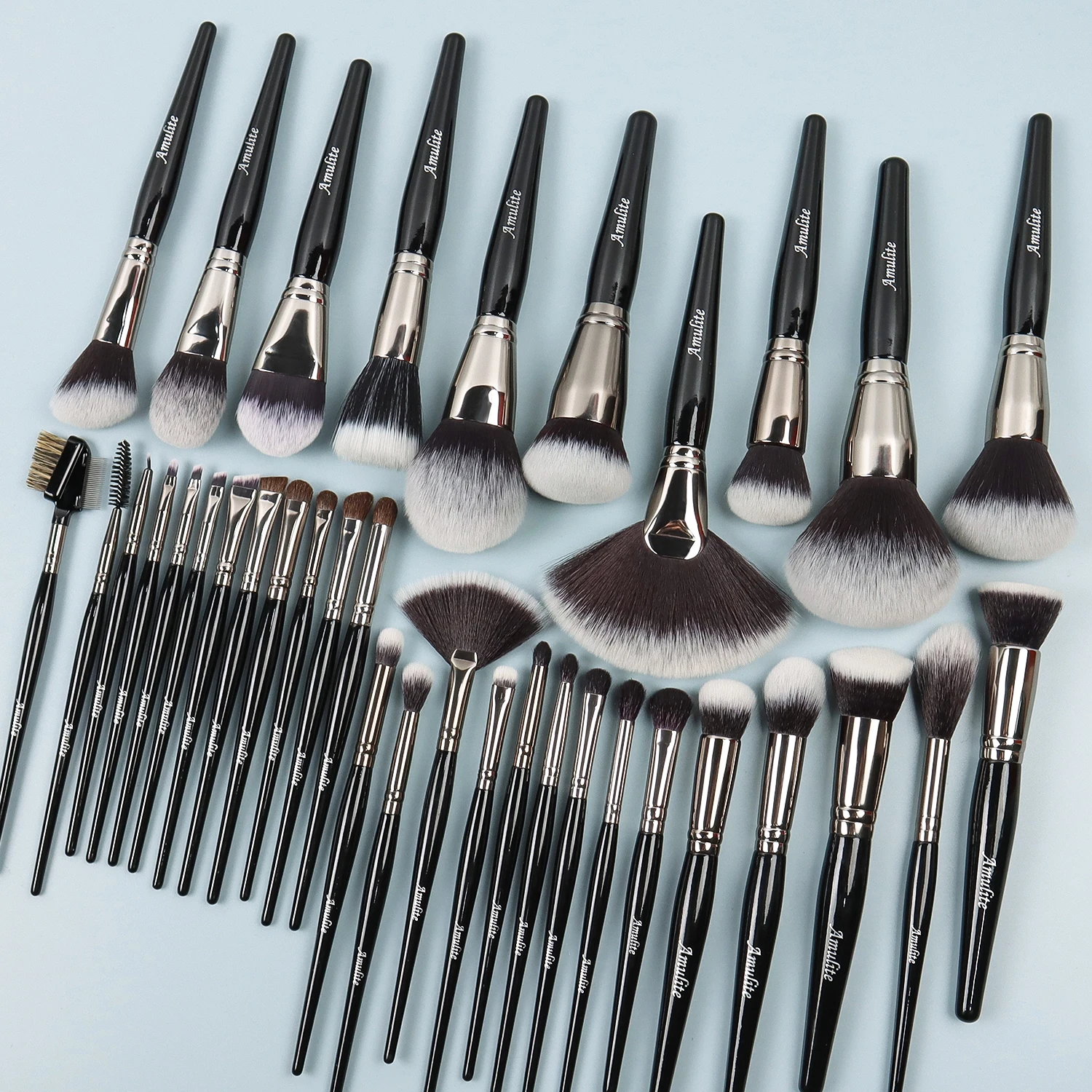 

New design 36pcs makeup brushes Black Luxury Makeup Brush Set With Logo Custom Professional Make Up Brushes Private Label New