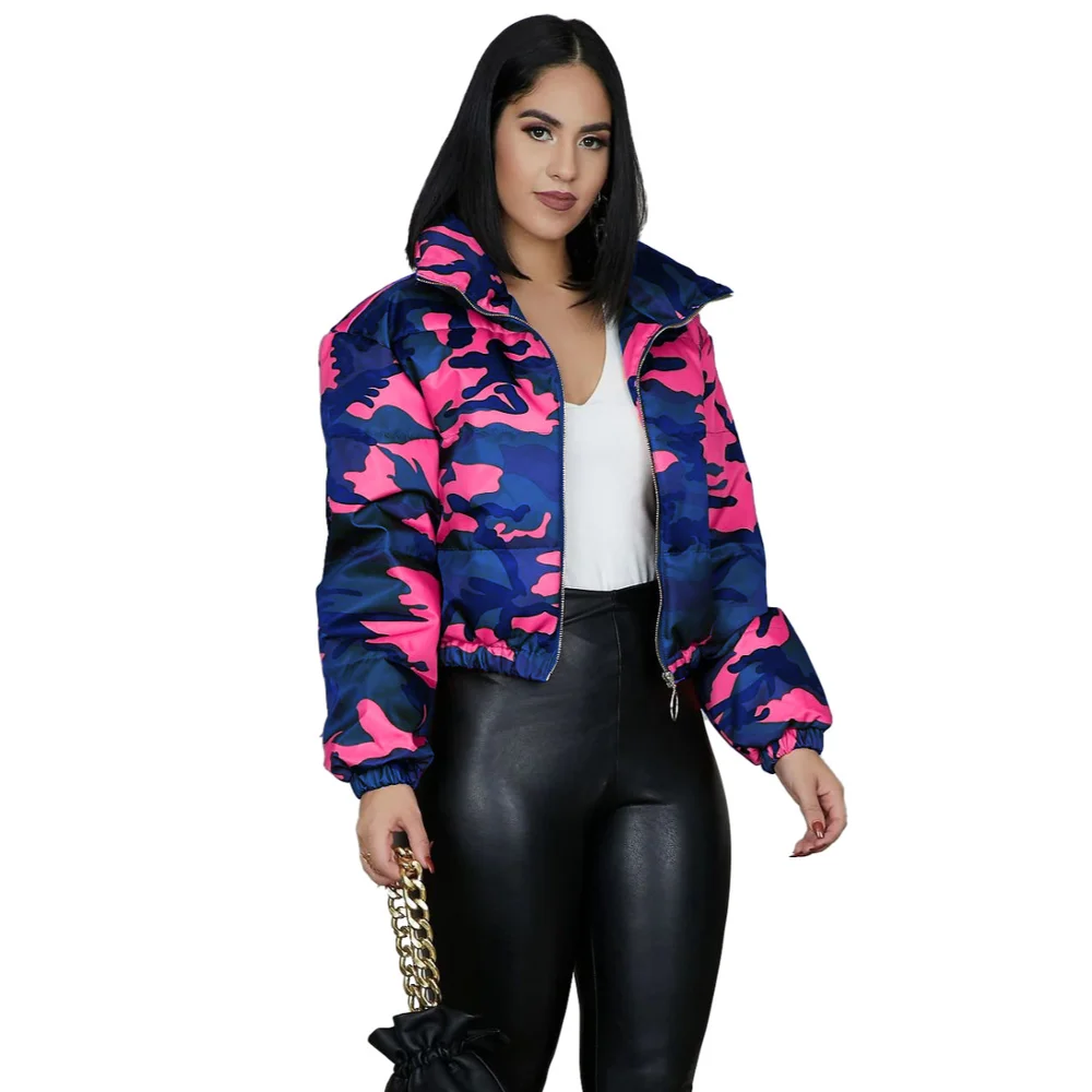 

W088 Jackets & Coats Bubble Winter Coat Women Plus Size Camo Jack