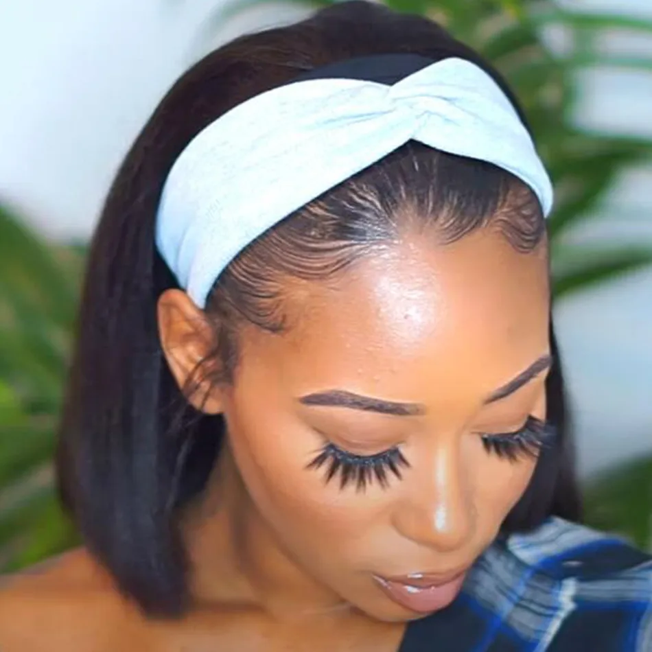 

Sunlight Hair Headband Scarf Wig Glueless Human Hair for African American Women Beginner Friendly Affordable Headband Wig