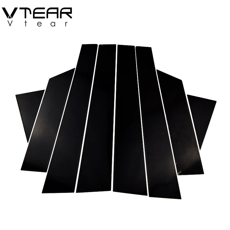 

Vtear For MG ZS window sticker Glossy black trim B C pillar anti scratch mirror surface cover accessories 2016- 2019