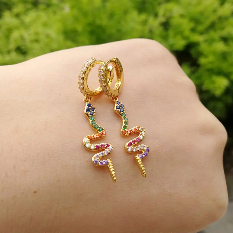 

clear cubic zirconia woman jewelry mini hoops single stone earring woman earring, Golden