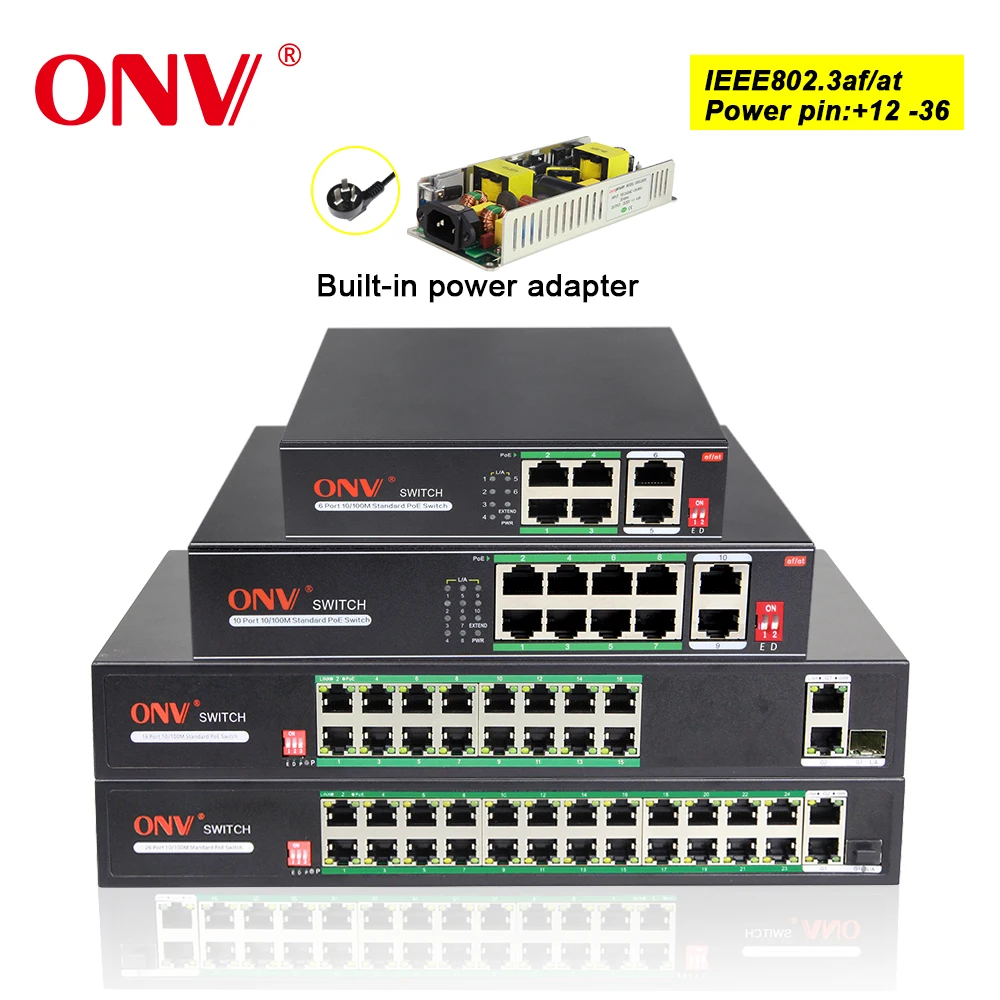 

OEM ODM 4 port PoE switch 48V Ethernet network switch PoE with IEEE802.3 af/at Suitable for IP camera/Wireless AP
