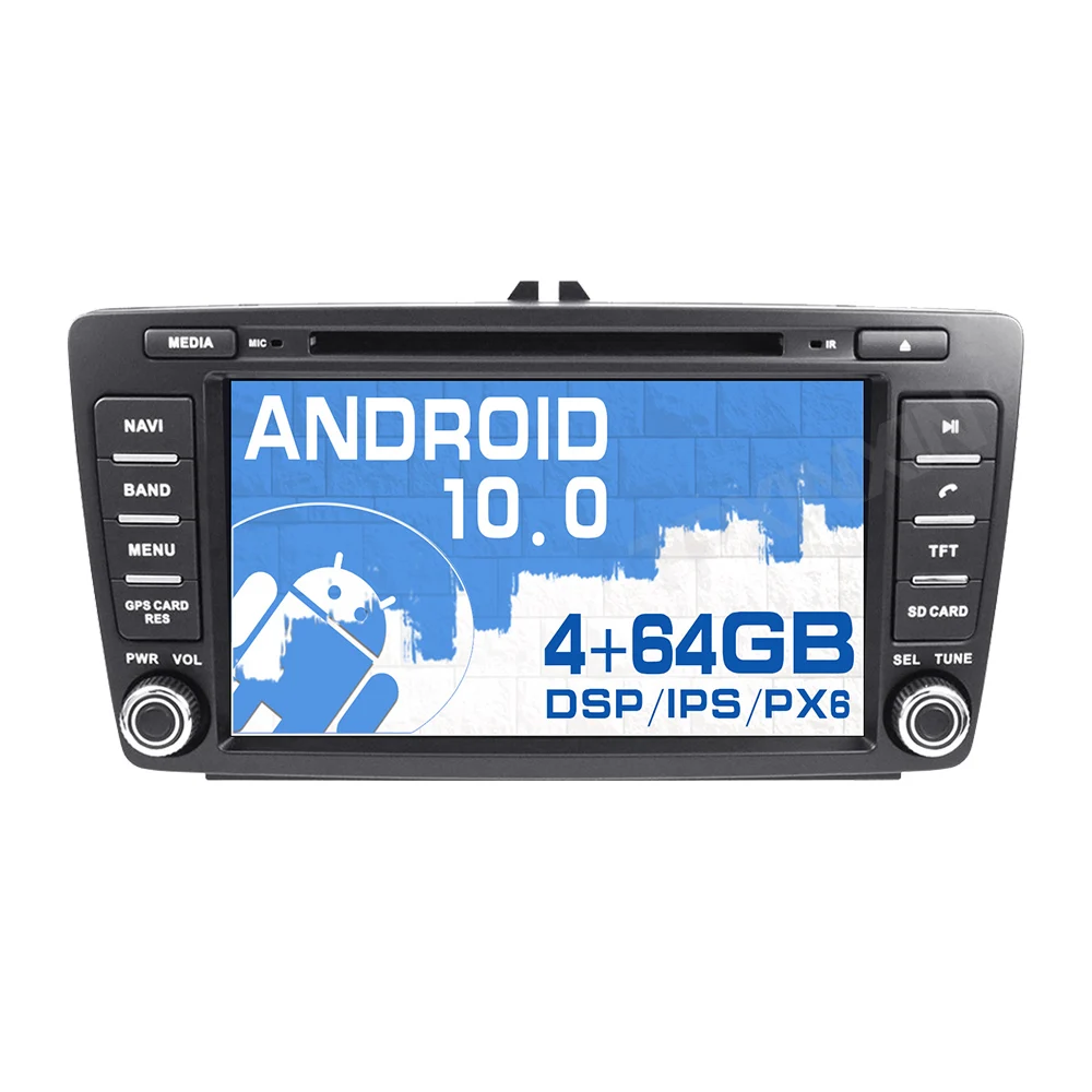 

Android 10 PX6 4+64G With DSP Carplay IPS Screen For Skoda Octavia 2008 - 2015 Automatic AC Radio Stereo GPS Navi Mul