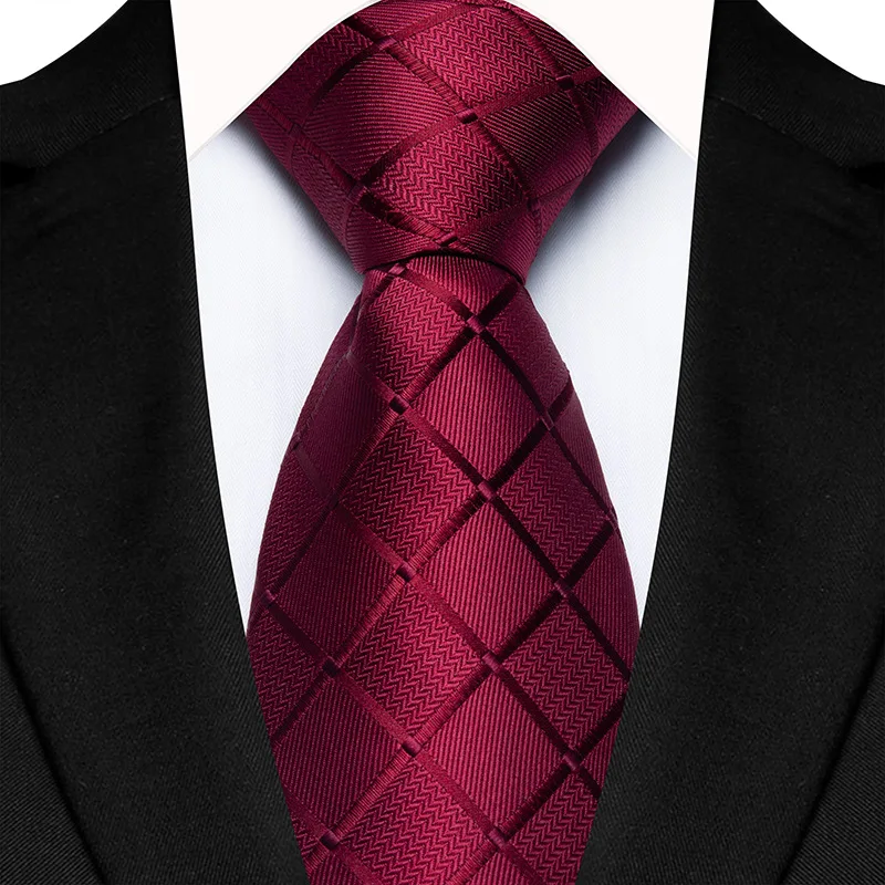 

Wholesale 8CM Plaid Neckties For Men Silk Red Navy Blue Checked Ties Men Custom School Company Logo On Tie For Men Boys