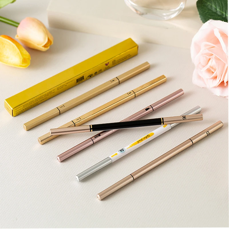 

New Arrival Automatic Gold Cosmetics Waterproof Eye Brow Pen Eyebrow Pencil With Private label