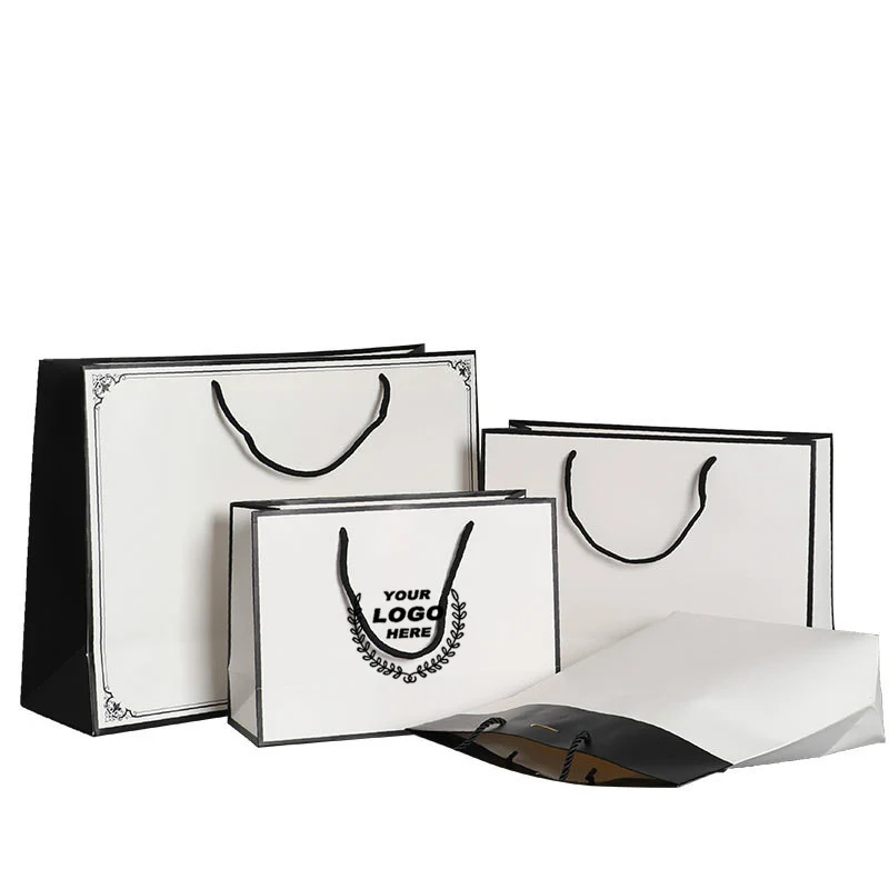 
Premium Custom Print Luxury Brand Boutique Paper Shopping Bags with Your Own Logo 