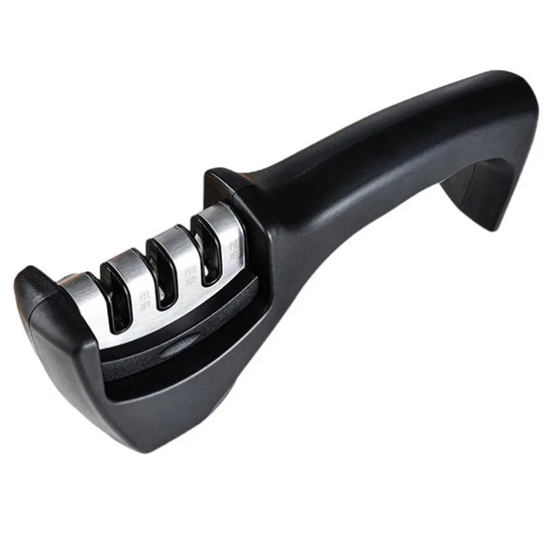Professional 3-in-1 Manual Knife Sharpener Ceramic Stone Diamond Tungsten Steel for Home Kitchen Use