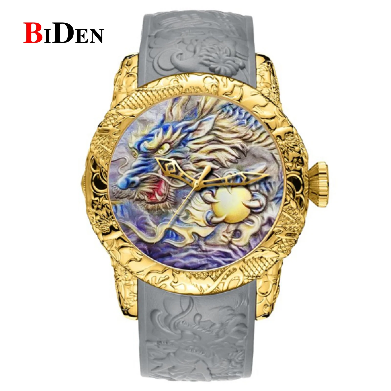 

Biden Custom Logo Private Label Waterproof Male Wristwatch Gold Luxury Quartz Watches for men