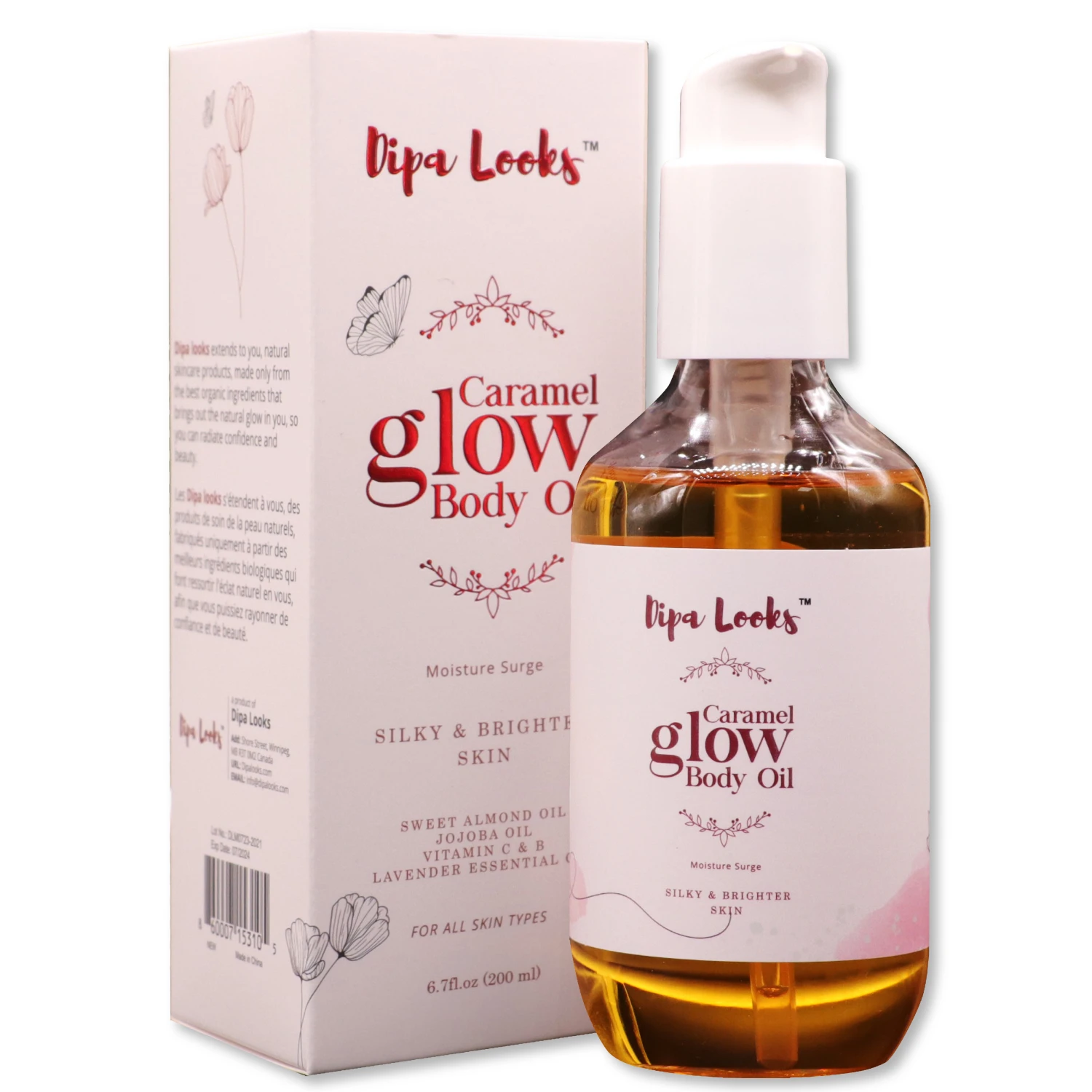

Wholesale Private Label Natural Silky Brighter Caramel Glow Body Skin Massage Oil