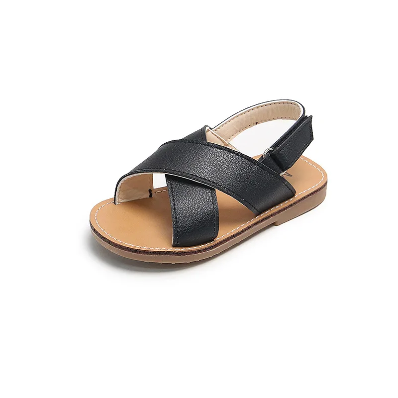

Kid unisex Sandals toddler Girls crossover flat Sandals little boys and girls back strap sandals