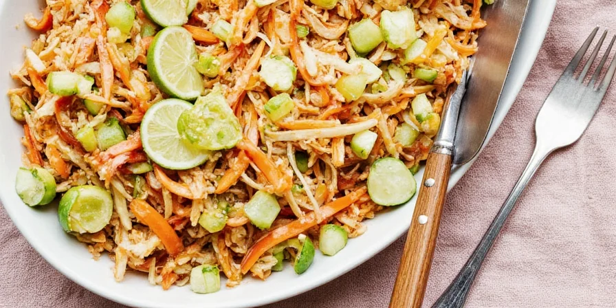 Korean-style spicy slaw with gochugaru and sesame oil