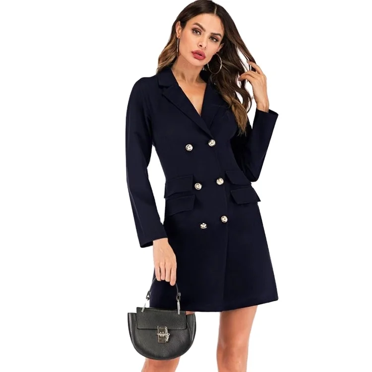 

2021 New Arrivals 4 Color Double Breasted Women Suit Blazer Dress sets womens clothing dresses women, Picture color