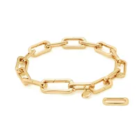 

Chunky rectangle stainless steel chain link bracelets adjustable cuban link chain bracelet DIY