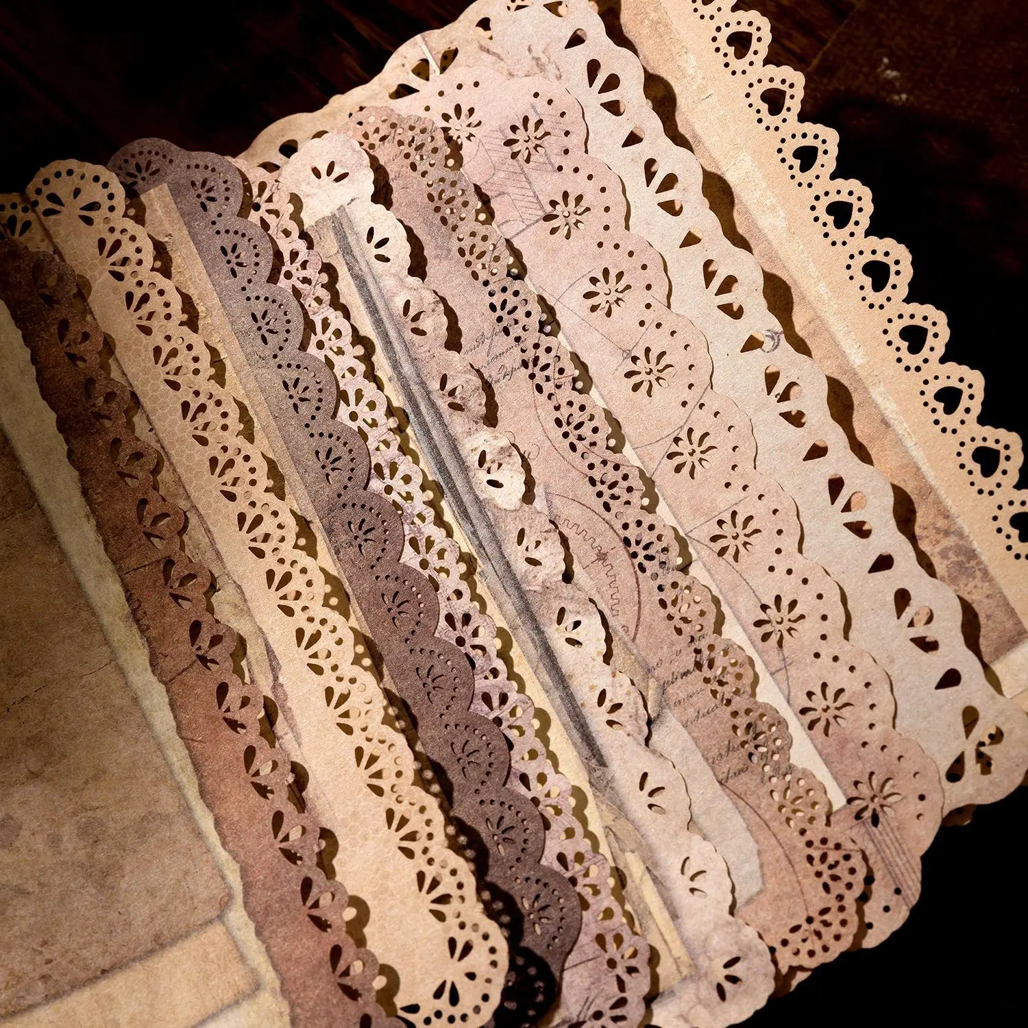 

10 Pieces/pack Material Paper All Things Secret Series Hollow Lace Journal Decorative Source Material into 6 Options