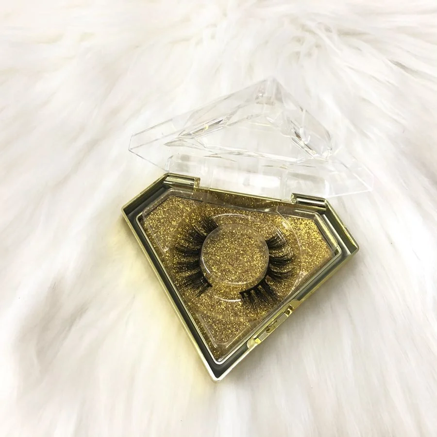

2021 New design faux eyelashes magnetic lash with free paper cases customized design logo Chinese vendor with LED mirror case, Black