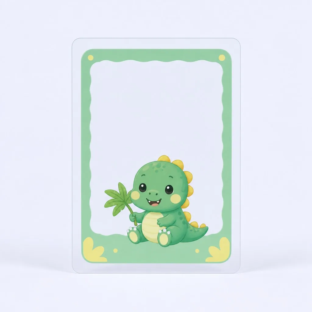 Baby Dinosaur Tropical Transparent Card