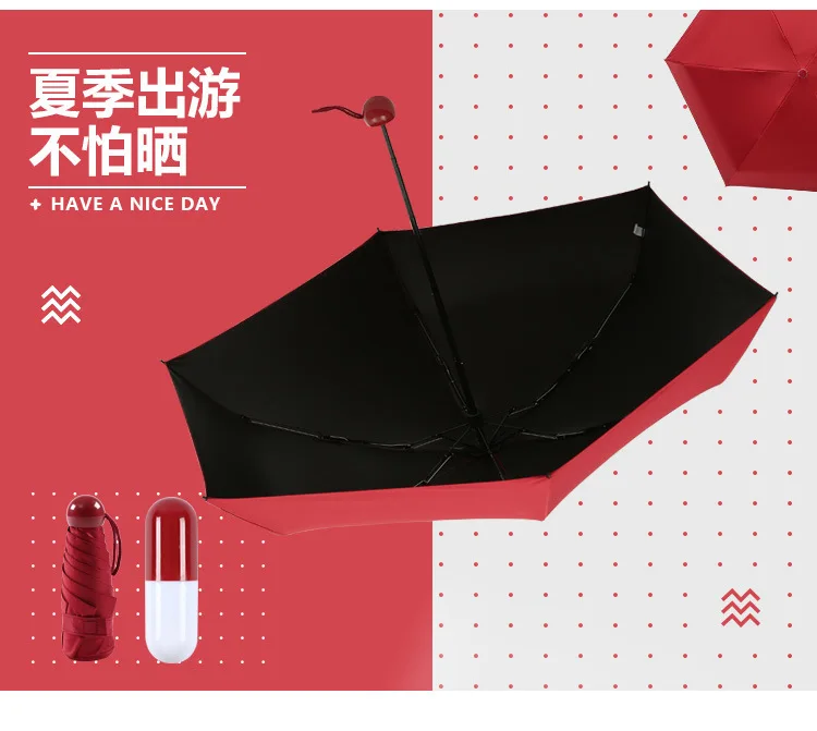 

LOGO CUSTOM Mini umbrella Amazon top sell portable capsule Umbrella easy to carry, Pink , blue , red, yellow