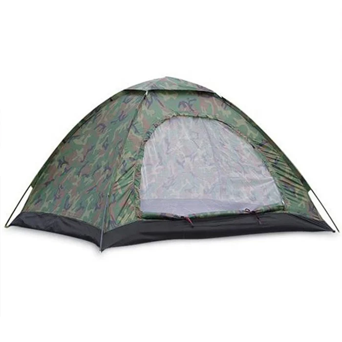 

Outdoor 2 Person 3-4 Person Single Layer Camouflage Tent Tourist Tent Waterproof Camping Tent With Window and Mosquito Net