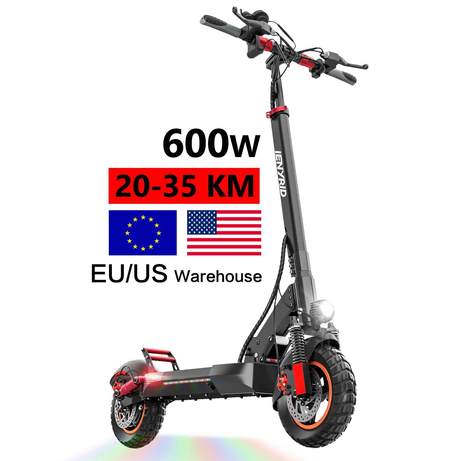 

iENYRID popular EU US warehouse Dropshipping 500W 600w 48V 10ah 16AH 150kg Max Load scooter electric scooter for adult