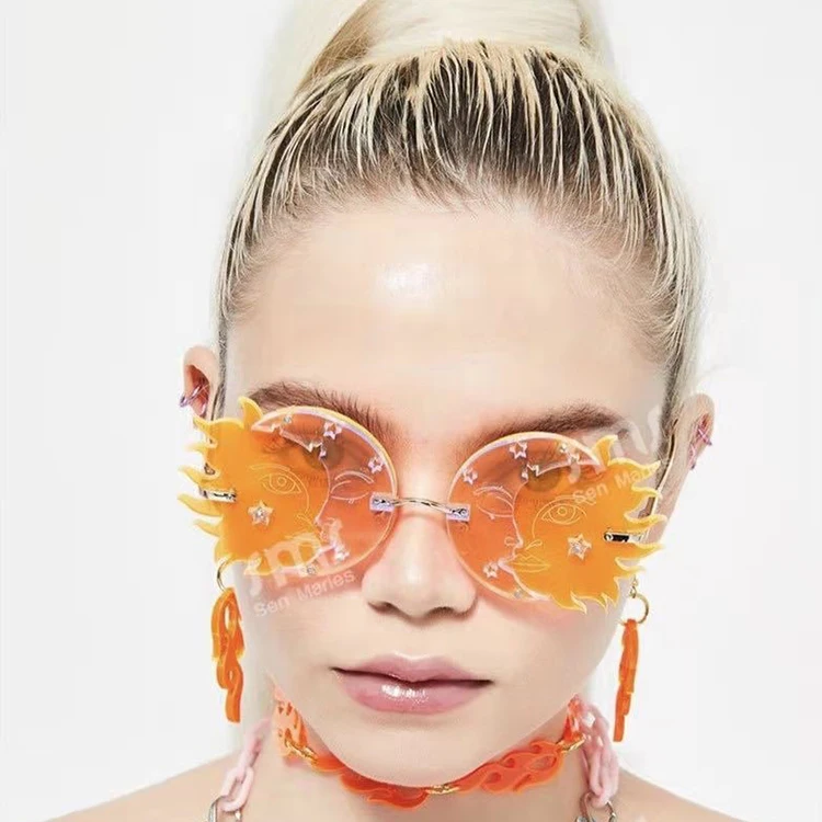 

Funny sunglasses style candy colored trendy moon smiley face sunglasses shades fashion sunglasses newest 2020, Same as picture