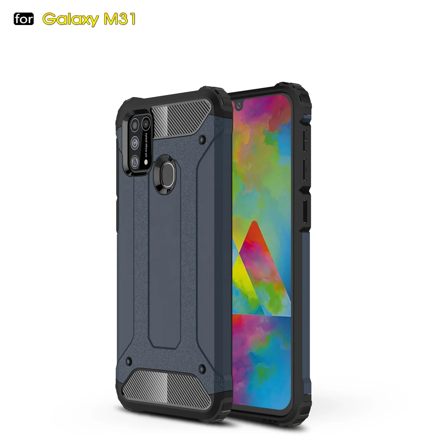 

Best selling 2 in 1 Hybrid PC TPU phone case cover For Samsung galaxy M31, Multi-color, can be customized