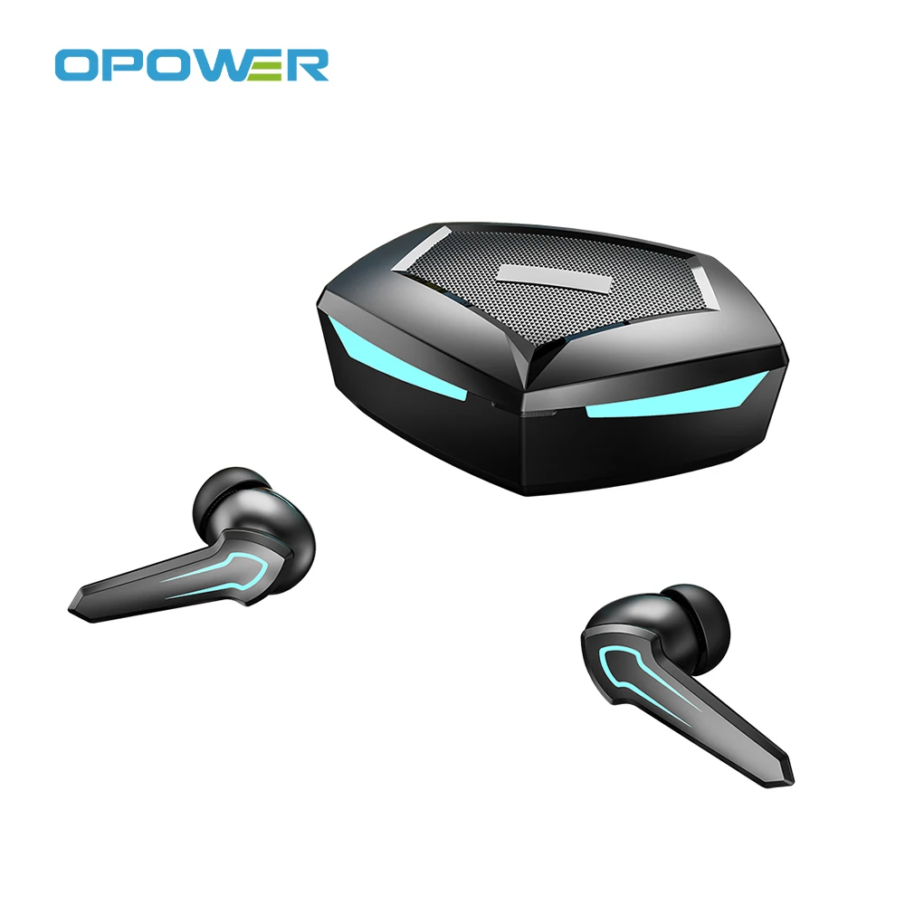 

2021 New Product Amazon Hot sale earphone headset OEM Sports TWS BT 5.0 charging case wireless headphone wireless gaming earbud, Black