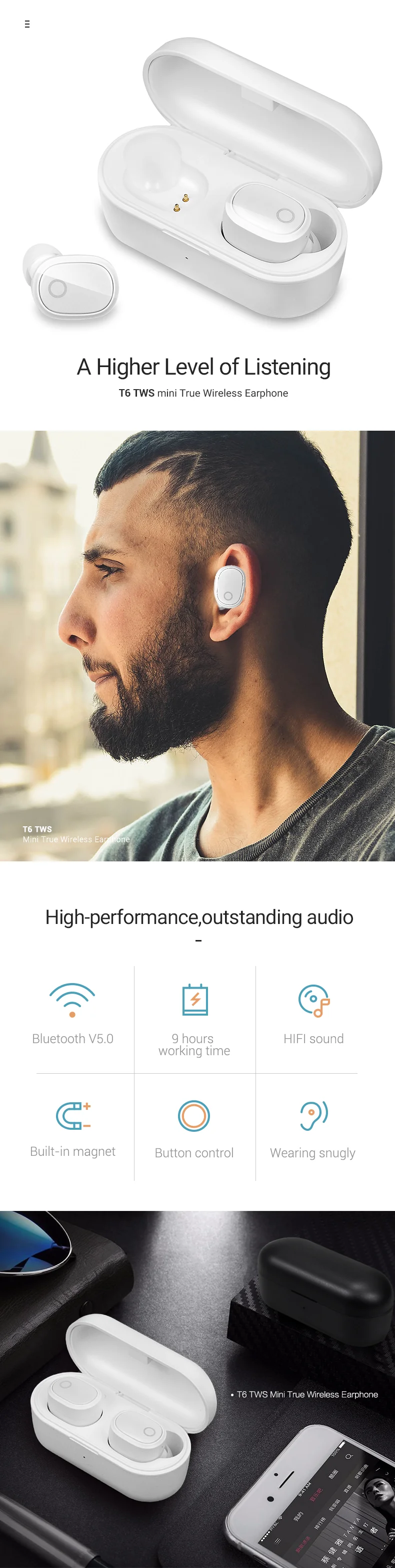 2020 TWS new design good quality wireless earphone earbuds headset auriculares - ANKUX.COM