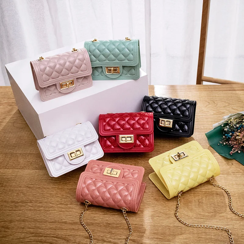 

2021 fashion female lipstick bag mobile phone Handbags wholesale jelly women purse kids purses