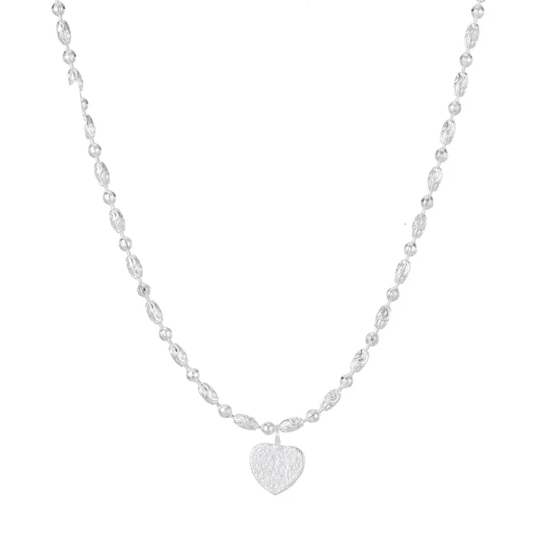 Wholesale New Fashion 925 Silver Heart Necklace for Women Cute Link Chain for Wedding Gift Engagement