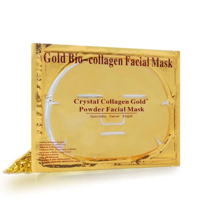 private label 100% 24k pure collagen crystal gold facial/face mask sheet