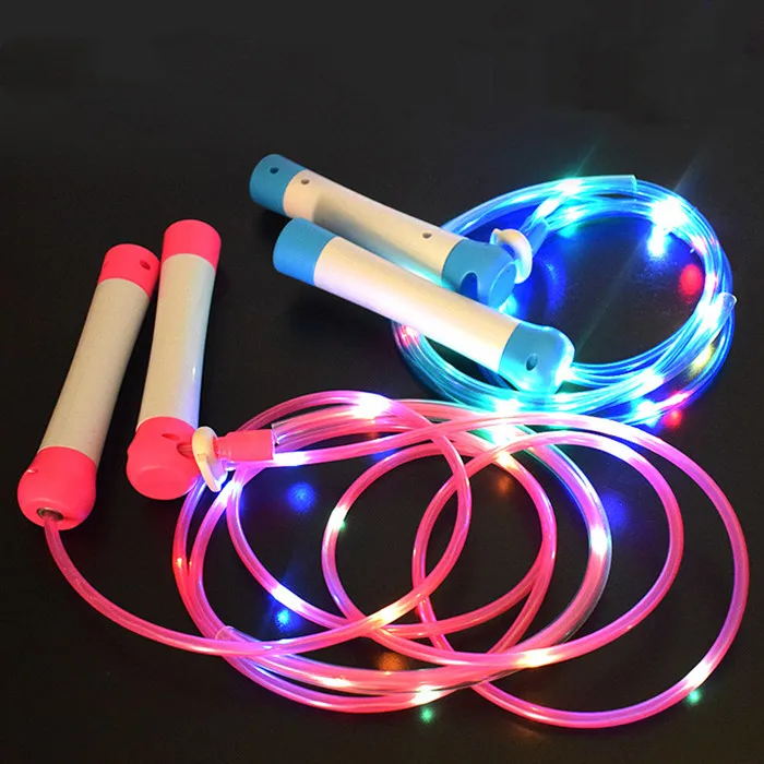 

LED luminous kids skipping ropes night exercise fitness training sports free bearing jump rope, Pink,blue