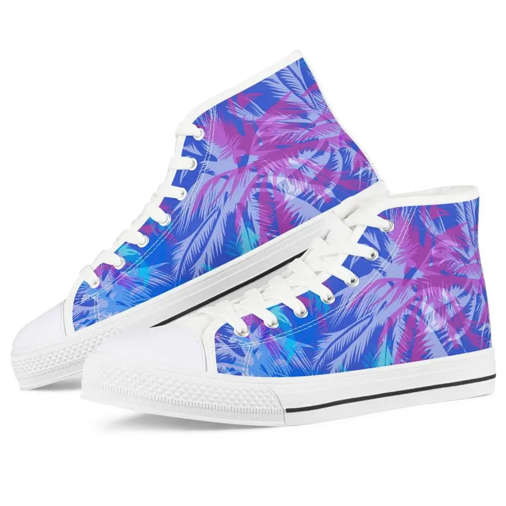 

Wholesale Custom Printed Fashion Coconut Tree High Top Canvas Casual Shoes Women Rubber Bottom Shoes, Requirement