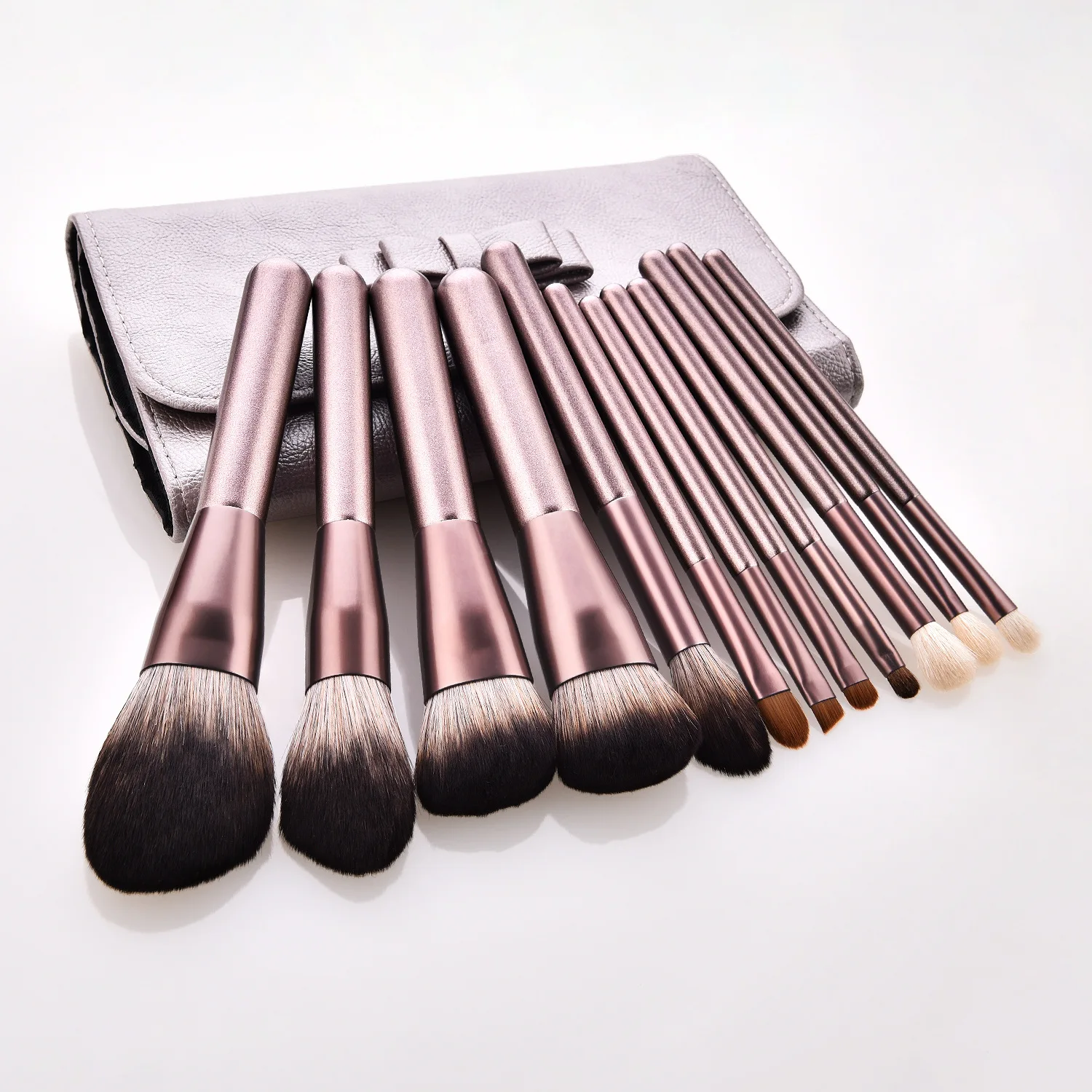 

Make up brushes 12pcs professional synthetic hair foundation powder blush cosmetic private label makeup brush sets with Pu Bag