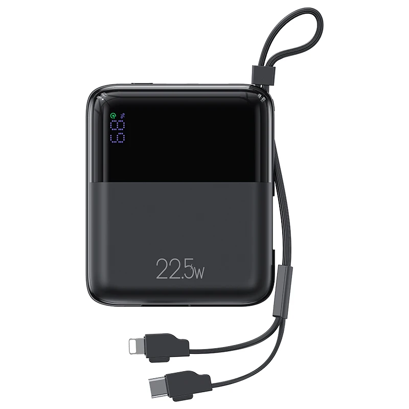 

USAMS 2023 New Arrival US-CD186 PB69 Digital Display Fast Charging Power Bank With Lanyard 10000mAh