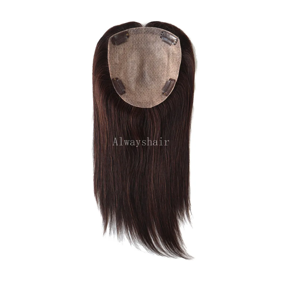 

Silk Base Chinese Human Remy Hair Women Hair Topper Wig, Natural black color