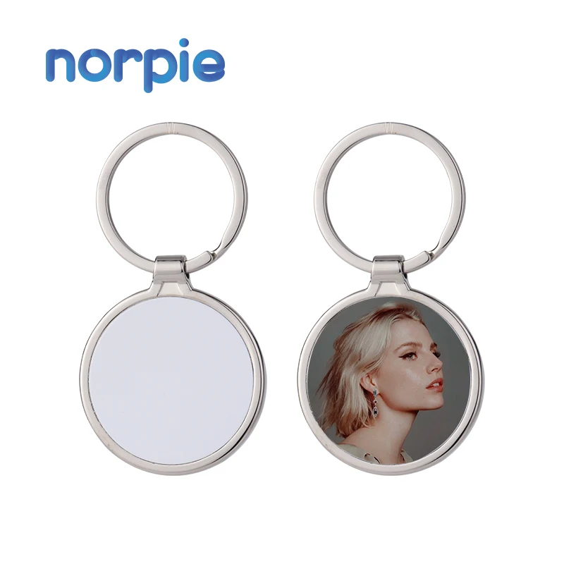 

DIY Circle Heat Transfer Printed key chain Single-sided sublimation metal keychain