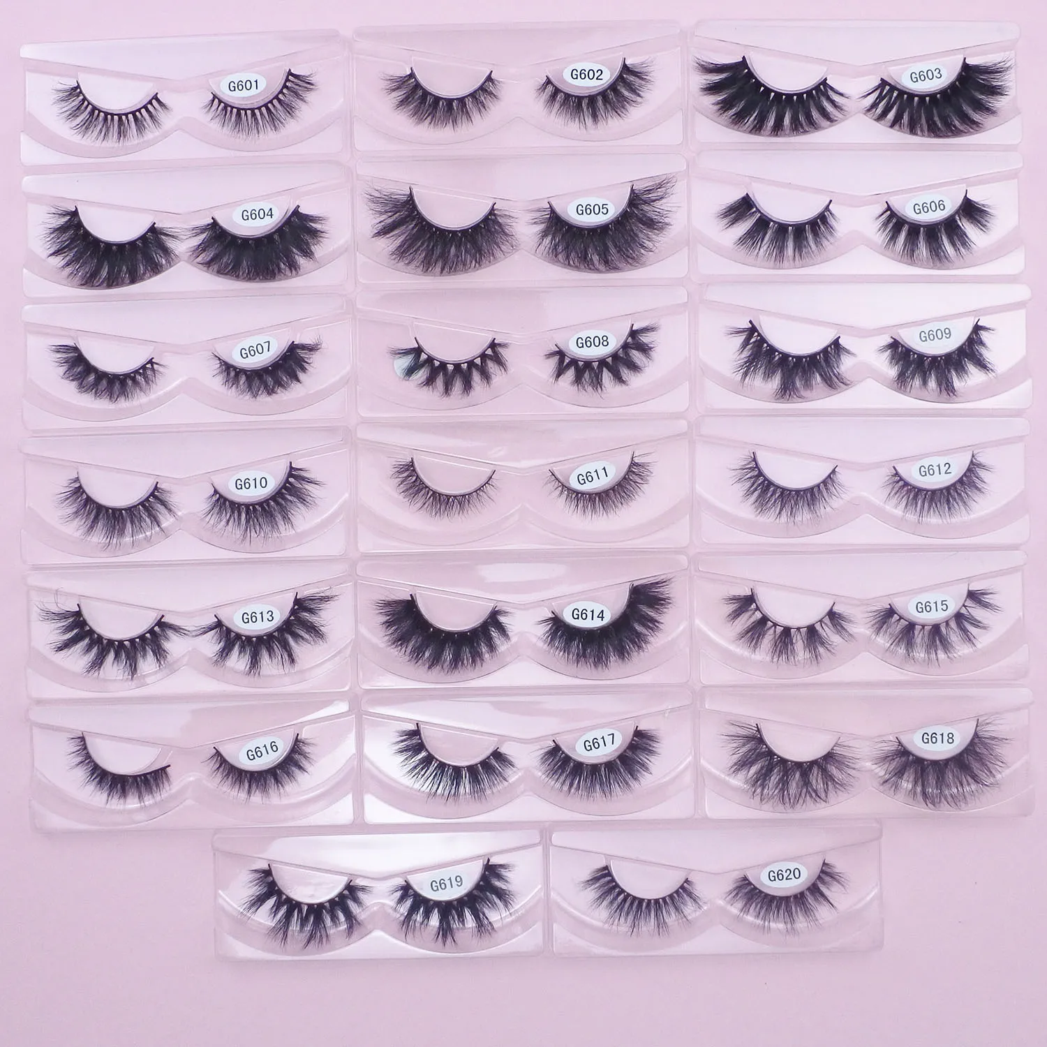 

10-20mm Natural Mink Eyelashes Paper Packaging Eyelashes with Boxes